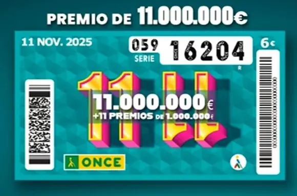 ONCE: sorteo extra del martes 11 de noviembre de 2025 - El Mundo
