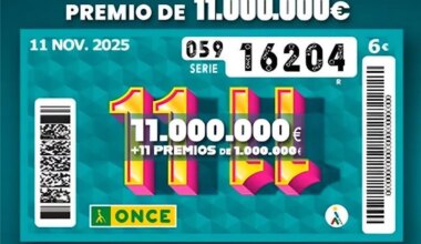 Comprobar Sorteo 11 del 11 de la ONCE hoy, en directo: resultados y premios del martes 11 de noviembre