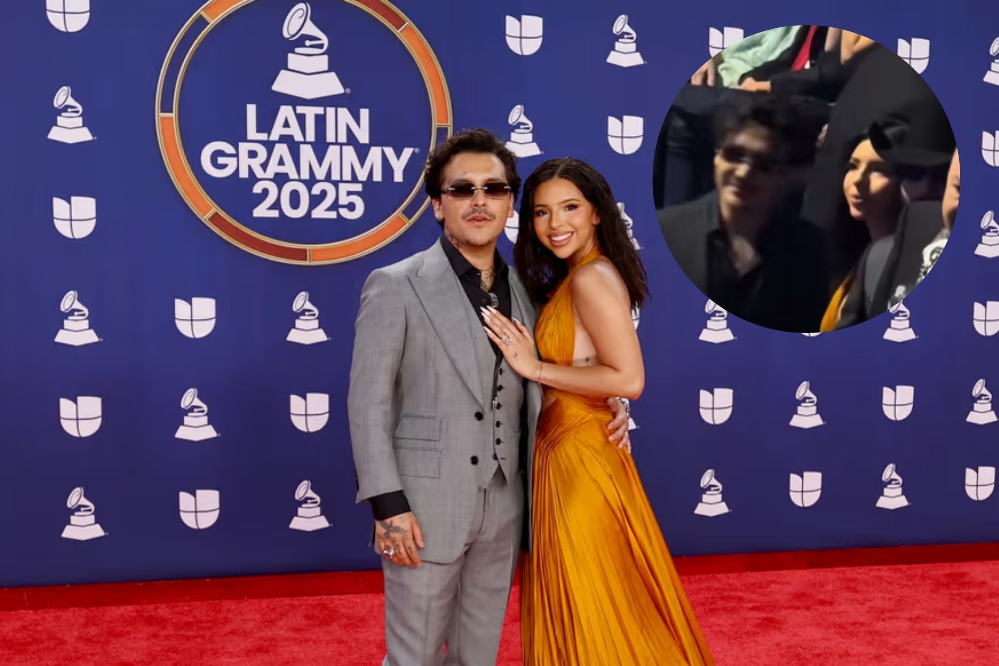 Christian Nodal vive tenso momento con Ángela Águilar en los Latin Grammy 2025