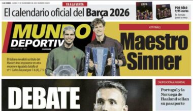 Sinner y Alejandro Grimaldo, protagonistas de las portadas deportivas