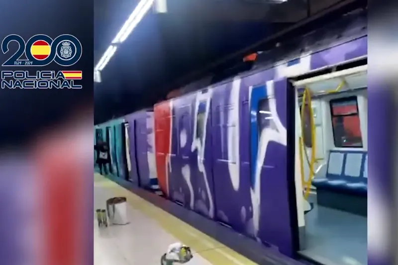 La Policía detiene in fraganti en Madrid a 19 grafiteros por causar daños en vagones del Metro durante la noche de Halloween - El Mundo