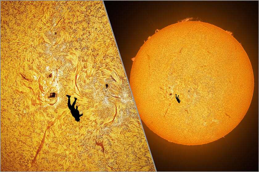 así se hizo la foto "imposible" del hombre cayendo en el Sol