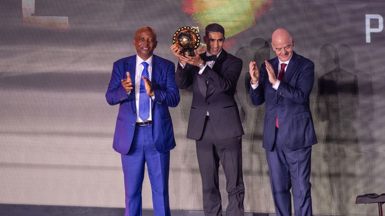 Achraf Hakimi, nombrado Jugador Africano del Año por la CAF