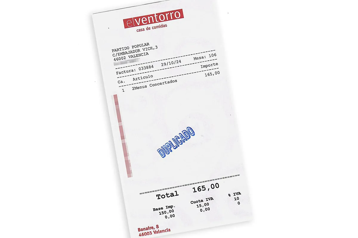 Así fue la comida de Mazón y Vilaplana en el Ventorro: dos "menús concertados" por 165 euros en una sala reservada - El Mundo