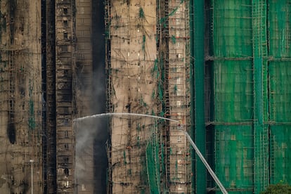 Andamiaje de bambú en Hong Kong