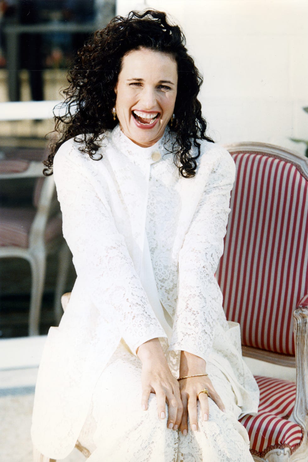 Andie Mc Dowell présente le film 'Multiplicity' à Deauville portrait de lactrice américaine andie mac dowell lors du 22ème festival du film américain, 6 septembre 1996, deauville, france. (photo by pool benainous/reglain/gamma rapho via getty images)