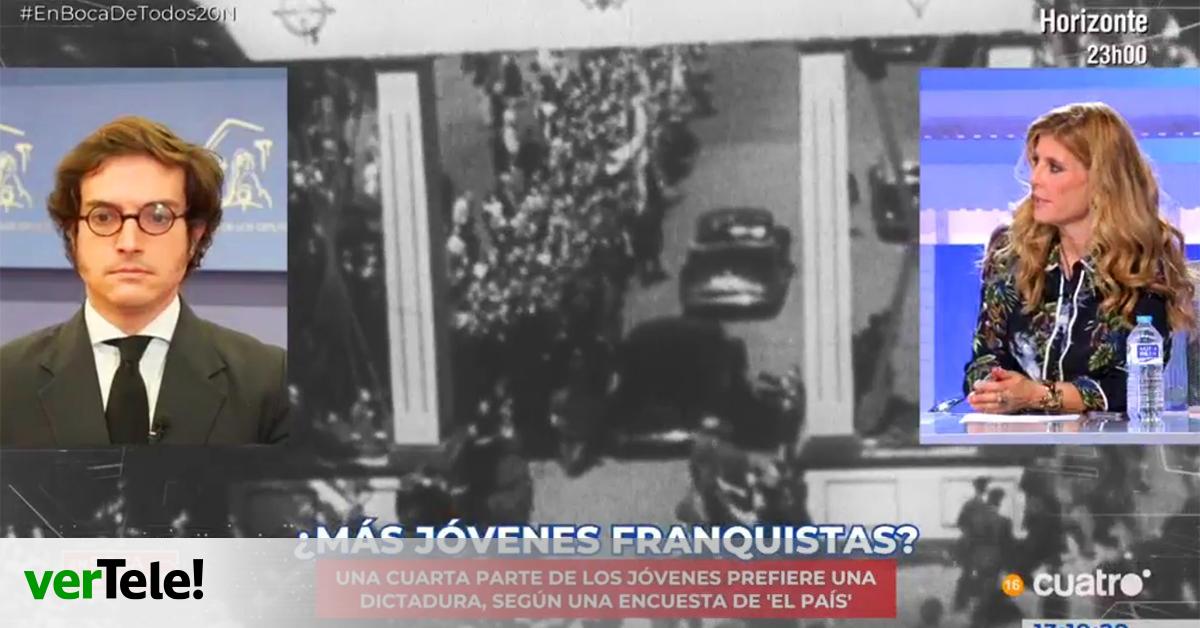 Bárbara Royo acusa a RTVE de hacer "apología del fascismo de izquierdas" en un debate en Cuatro sobre el franquismo