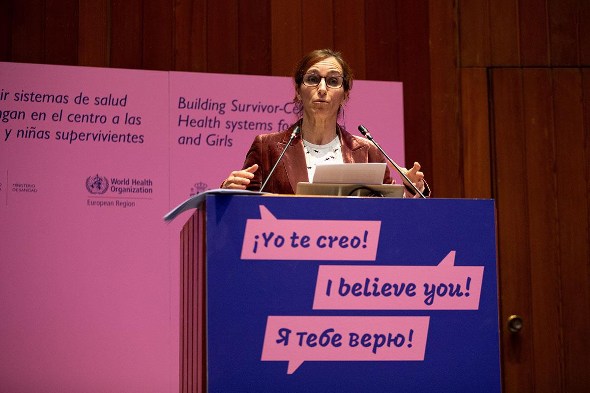 La ministra de Sanidad, Mónica García, interviene en la inauguración de las jornadas ‘¡Yo te creo! Construir sistemas de salud 