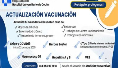 el Hospital Universitario anima a la ciudadanía a actualizar su calendario vacunal