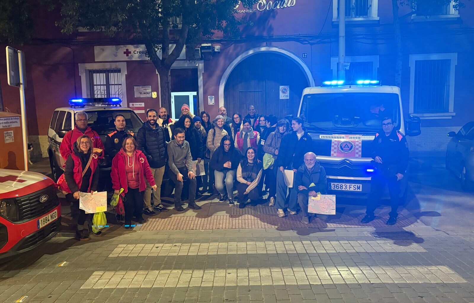 Manises participa en un recuento nocturno que ha identificado casi una decena de personas sin hogar