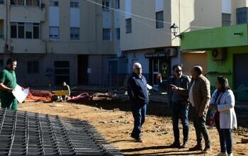 Obras de rehabilitación en la plaza de Miraflores