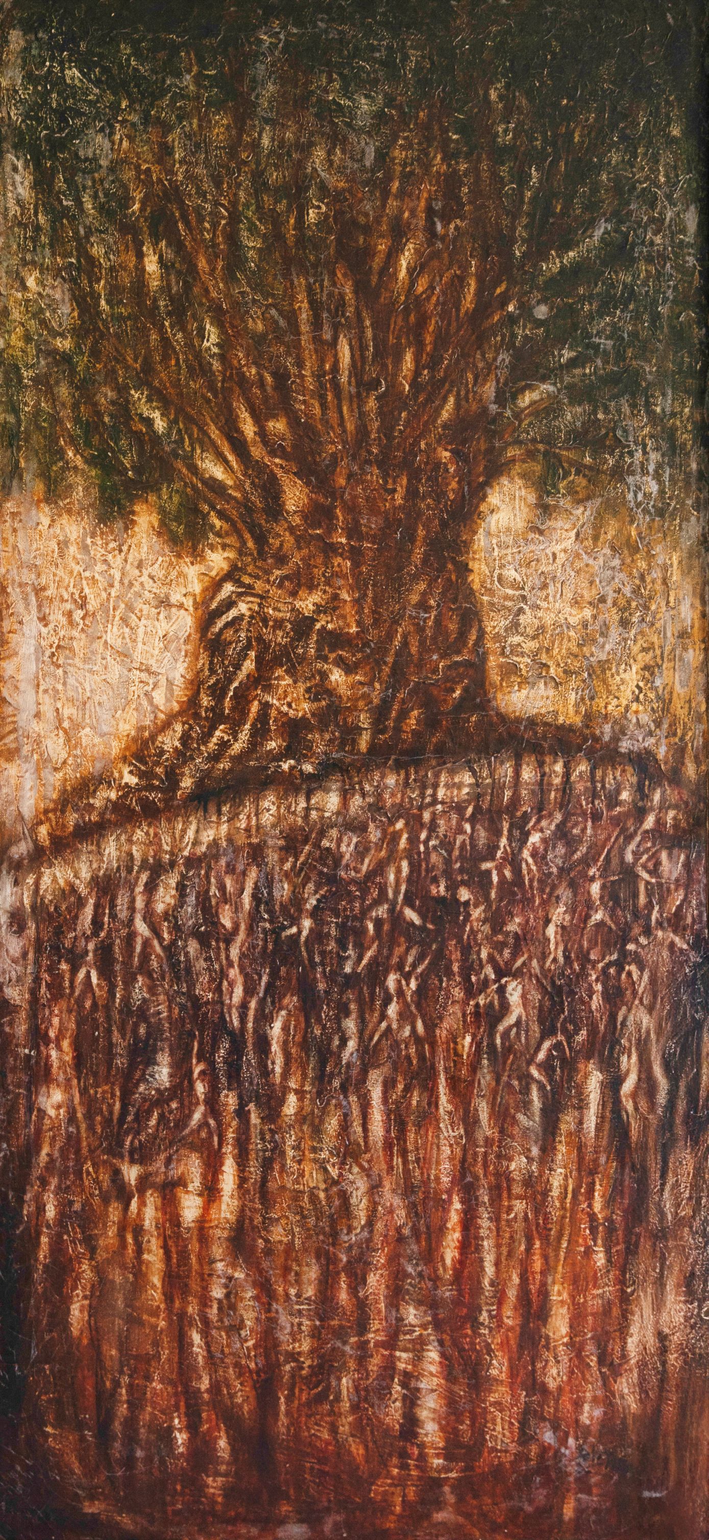 Pintura al óleo: 'El árbol'. Una de las obras de Josefica, con esa «densa reciedumbre formal» que llamó la atención a críticos como Basilio Gassent.