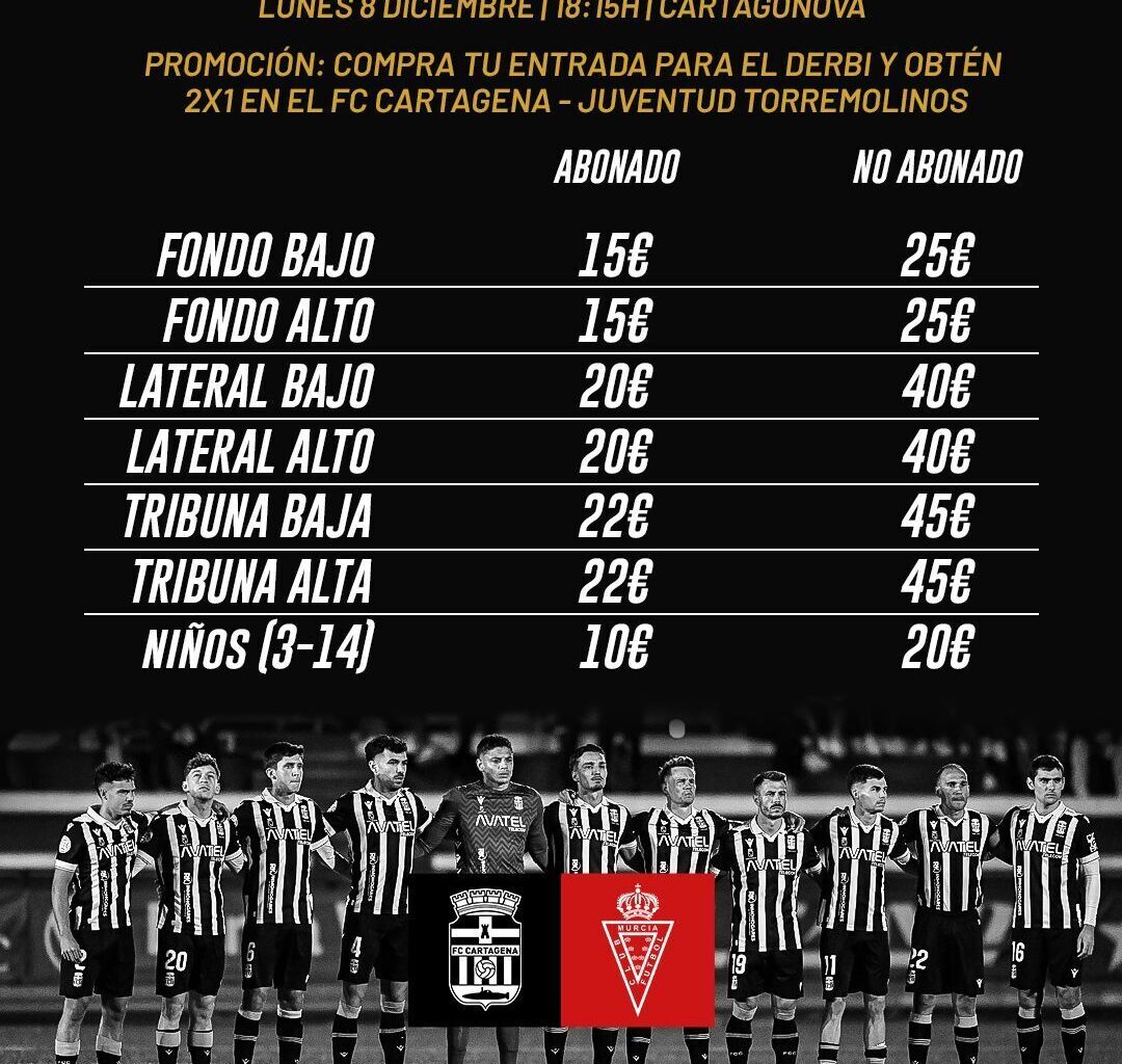 Ya se conocen los precios de las entradas para el Derbi del Cartagonova | FC Cartagena