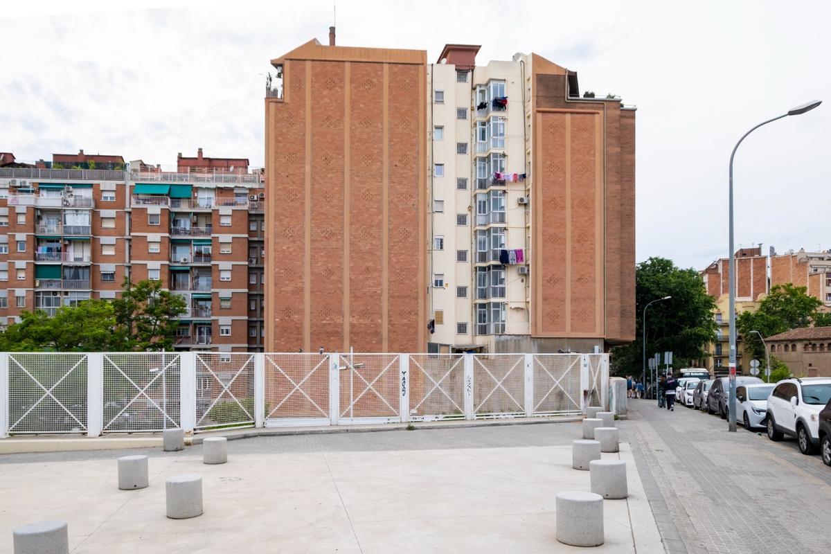 Una pared medianera de la calle de Espronceda, selecionada para su transformación.