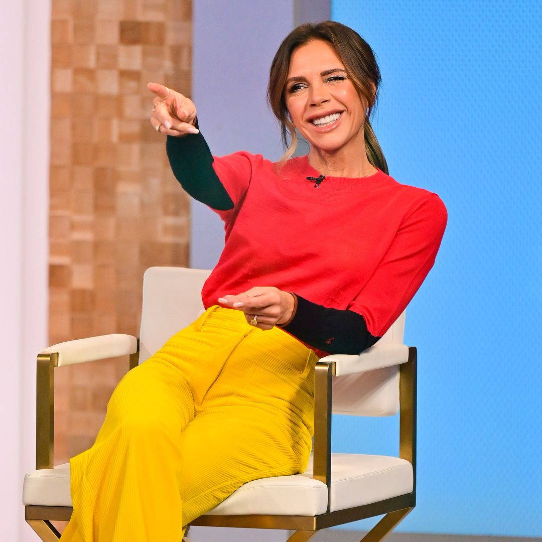 Victoria Beckham en una entrevista en el proframa de televisión Good Morning America en Nueva York el 12 de octubre de 2021