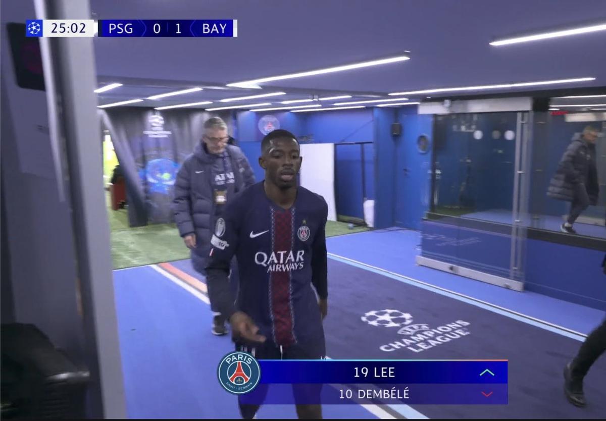 Dembélé, sustituido antes del minuto 25 ante el Bayern