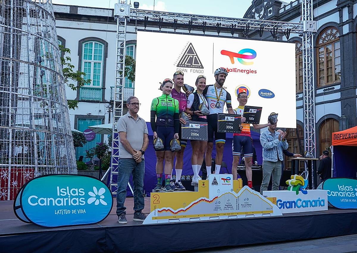 Imagen secundaria 1 - Tadej Pogačar capitaliza la atención en la TotalEnergies Gran Fondo Pico de las Nieves 2025