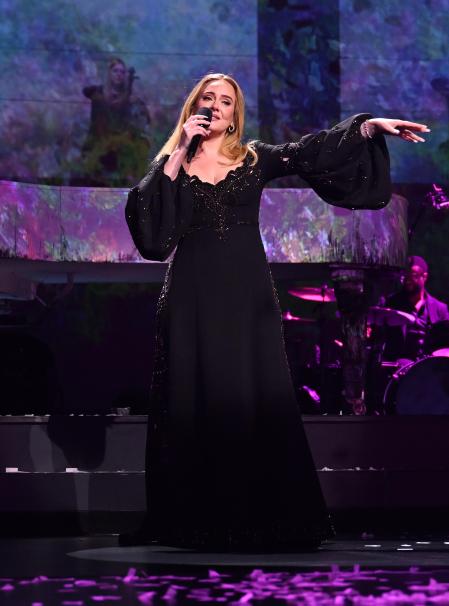 LAS VEGAS, NEVADA - NOVEMBER 23: (EXCLUSIVE COVERAGE) Adele performs during her final Las Vegas residency show 
