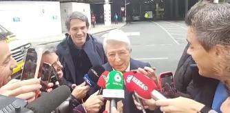 El presidente colchonero ha hablado hoy de la actualidad deportiva del club antes del enfrentamiento de Champions League esta noche.