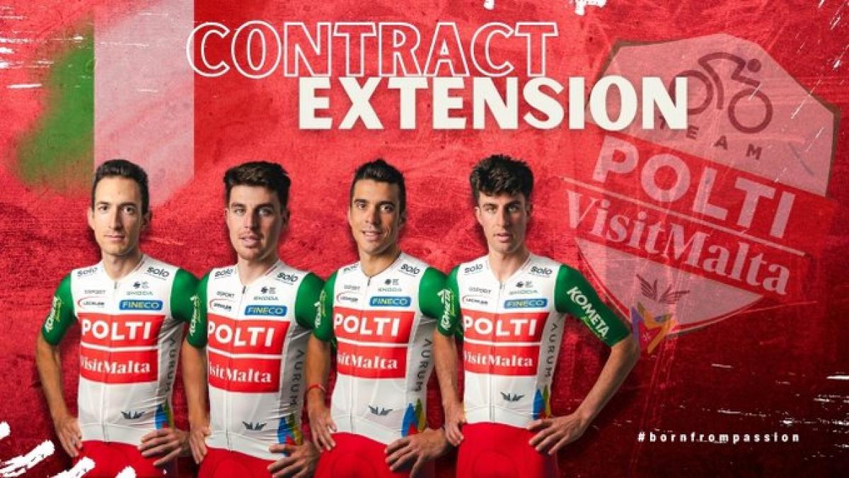 El Team Polti VisitMalta anuncia cuatro renovaciones de ciclistas italianos