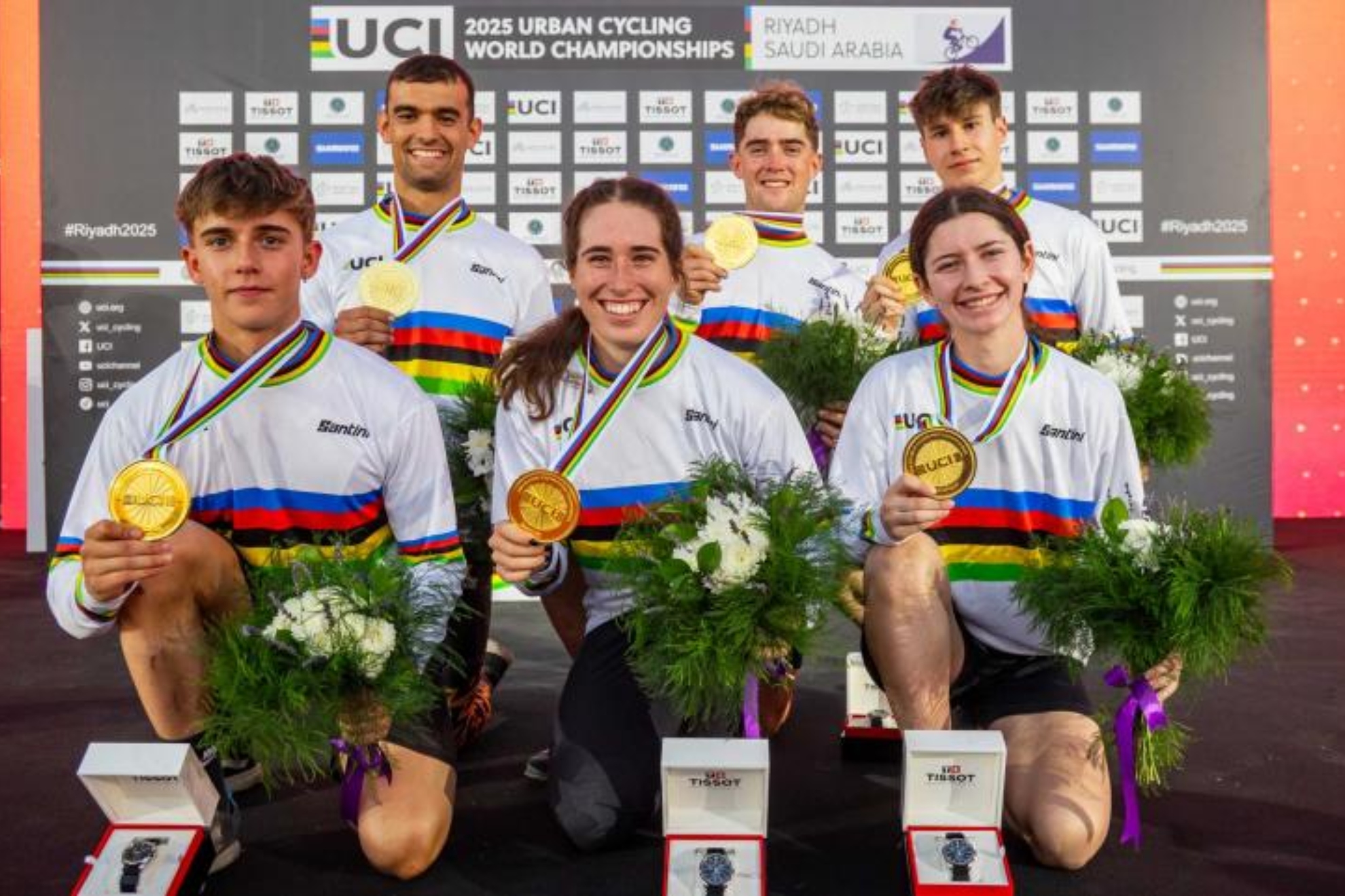 La selección con las medallas