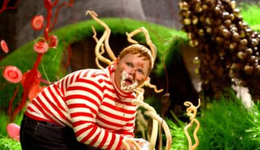 Philip Wiegratz, Augustus en 'Charlie y la fábrica de chocolate', visto en público por primera vez en años