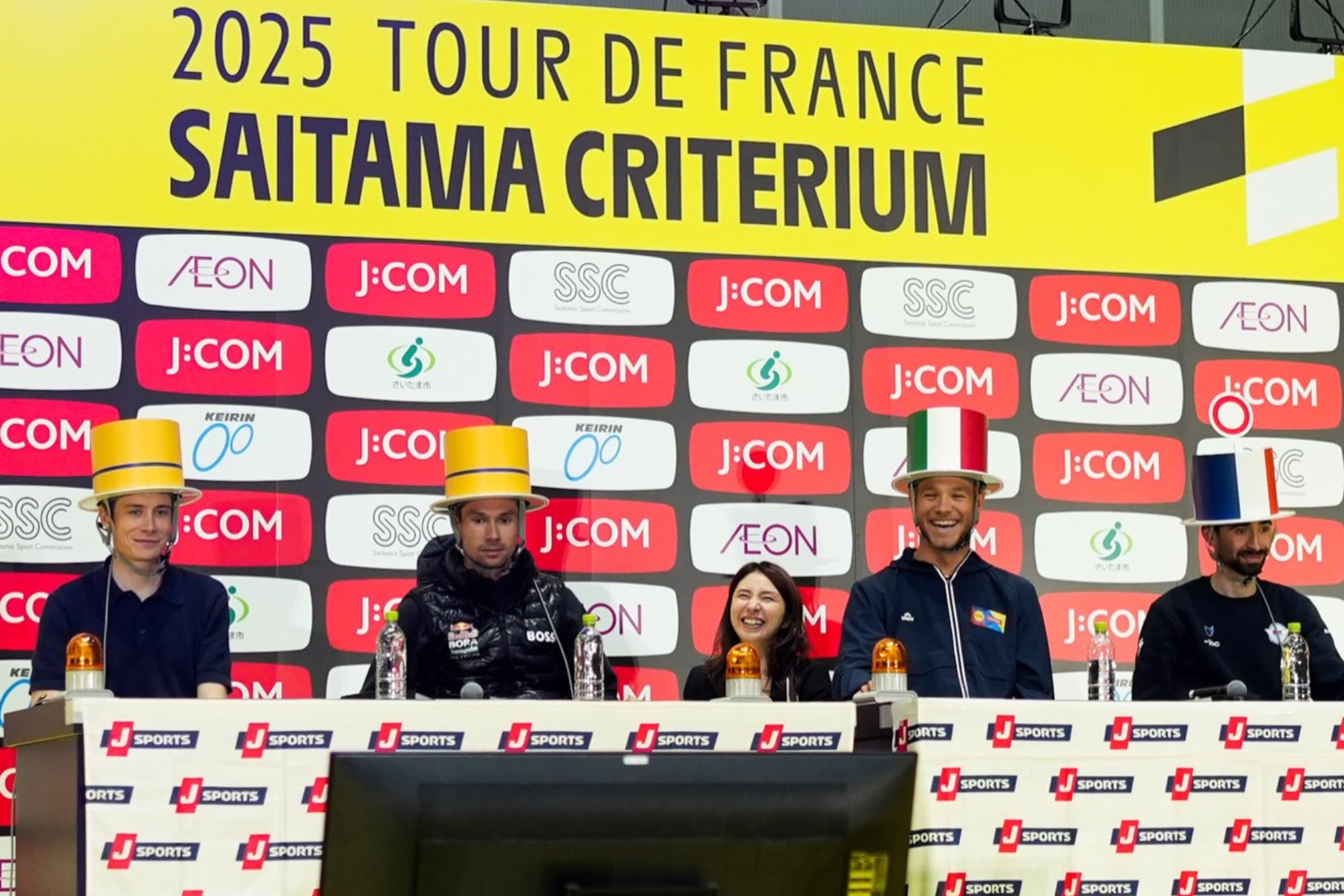 Vingegaard, Roglic, Milan y Paret Peintre se divirtieron con el tv show.