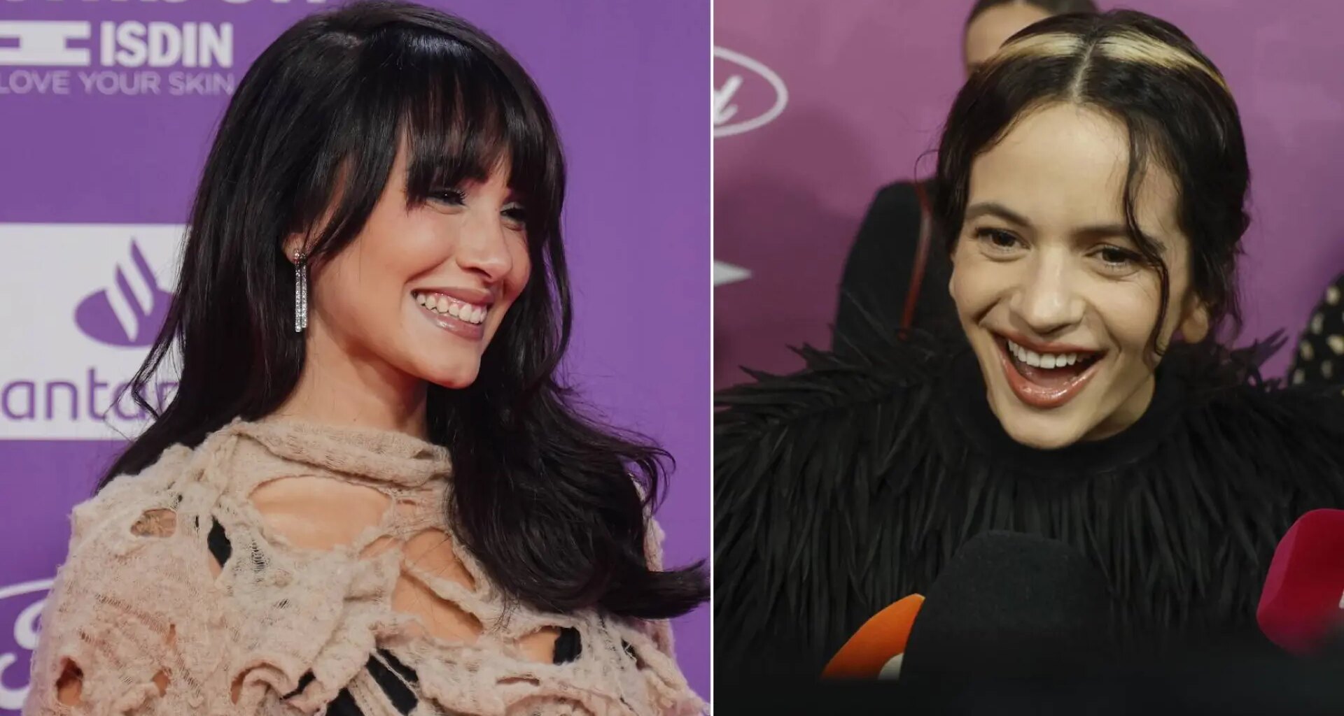 Rosalía y Aitana comparten abrazos y confidencias detrás de las cámaras en la gala de Los40 en Valencia