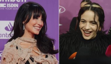 Rosalía y Aitana comparten abrazos y confidencias detrás de las cámaras en la gala de Los40 en Valencia