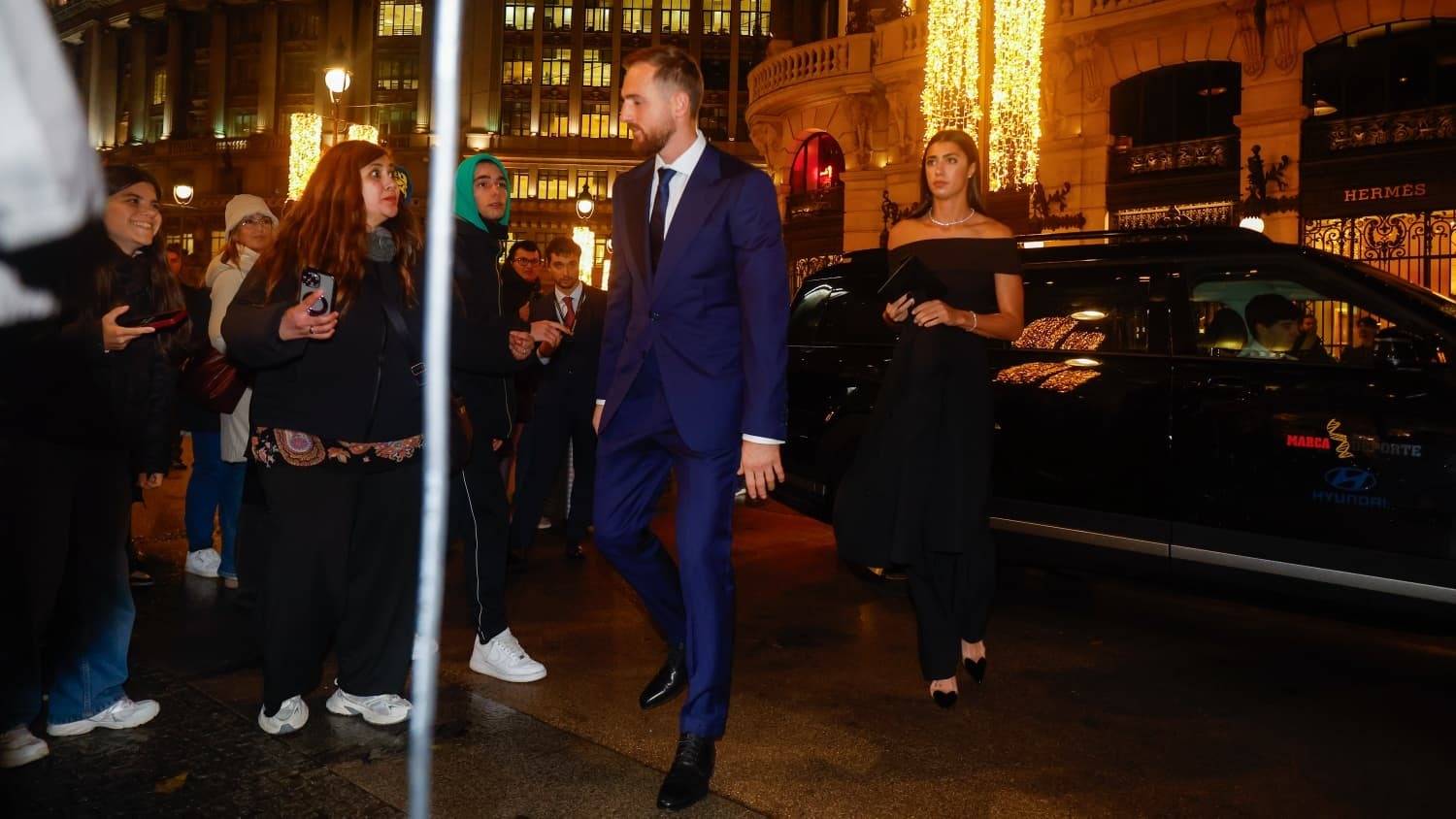 Jan Oblak llega a la Gala MARCA en un Hyundai.