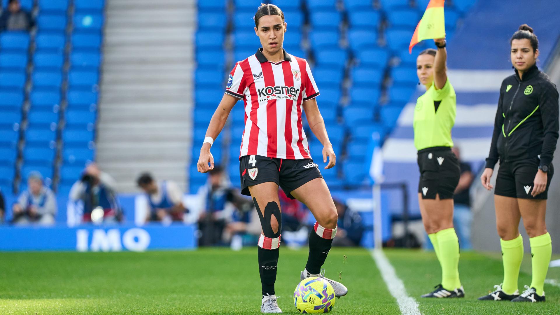 Bibiane Schulze durante un partido con el Athletic Club esta temporada