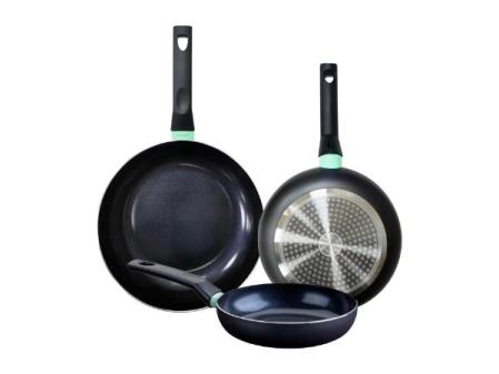 Fackelmann Brandao Set de 3 sartenes antiadherentes, 20/24/28 cm, Aluminio Reciclado, Revestimiento Antiadherente Cerámico Resistente hasta 400ºC, Libres de PFA, Aptas para Inducción