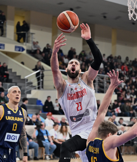 Shengelia, en el partido de ayer contra Ucrania
