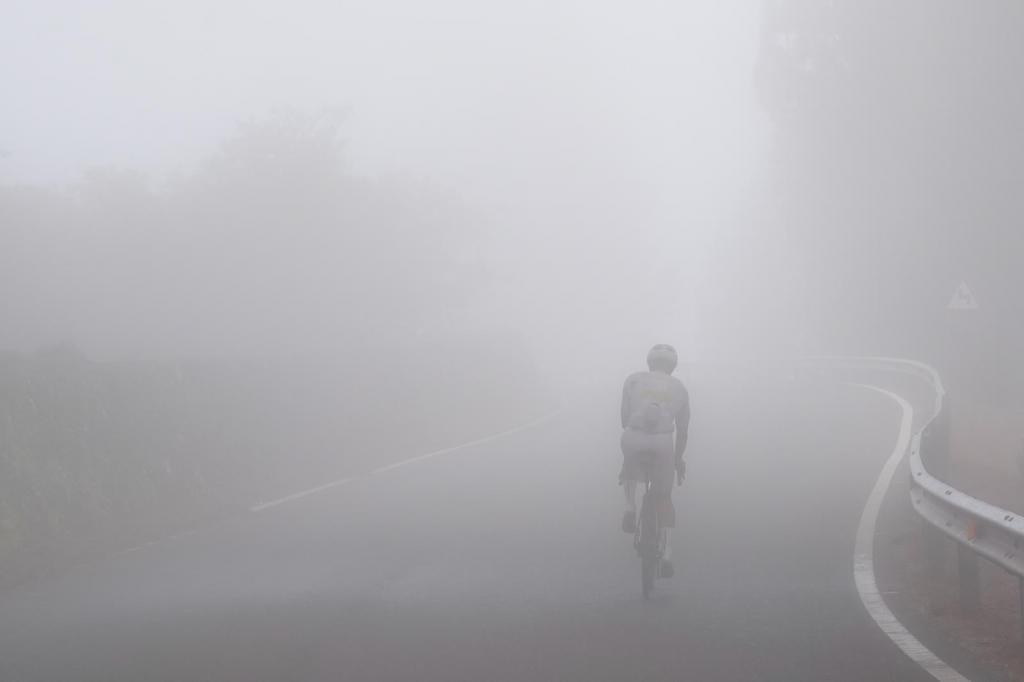 Así lucía arriba en el Pico de las Nieves.