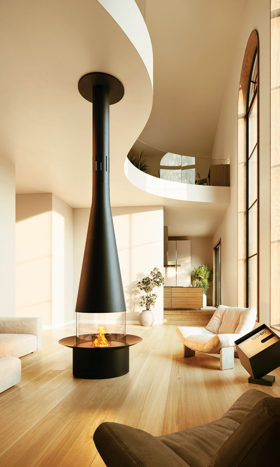 Salón con chimenea