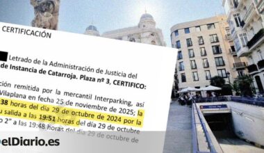 El juzgado de la dana certifica que el coche de Vilaplana entró a las 14.38 en el parking y salió a las 19.51 tras El Ventorro
