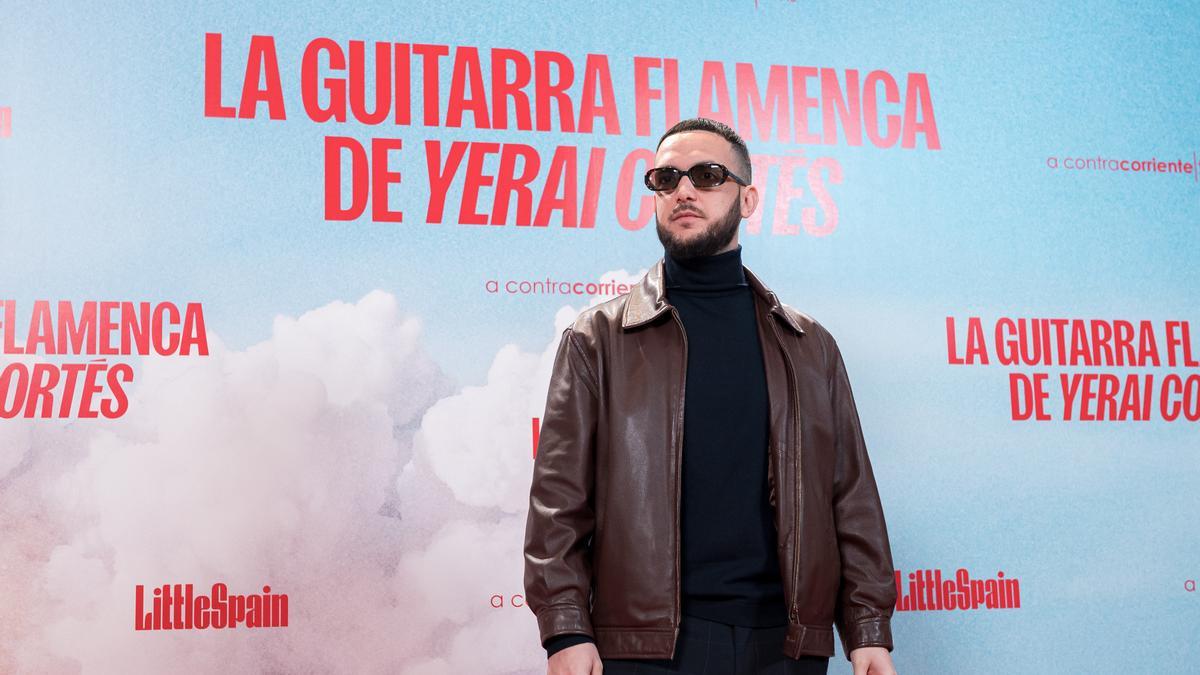 C. Tangana, durante la presentación de su película. C. Tangana, durante la presentación de su película.