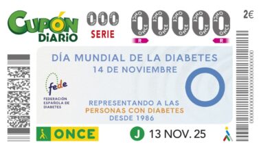 El cupón de la ONCE difunde el Día Mundial de la Diabetes | Líder en Información Social