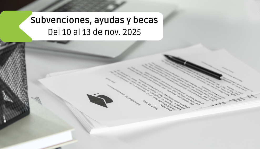 Subvenciones, ayudas y becas: Del 10 al 13 de noviembre 2025