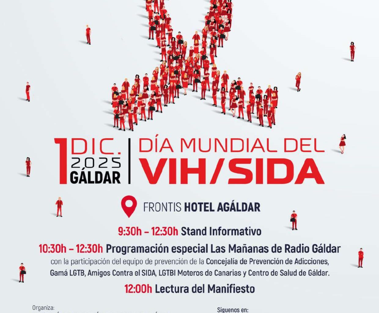 Gáldar se moviliza por el Día Mundial del VIH bajo el lema ‘Superar las interrupciones, transformar la respuesta al SIDA’