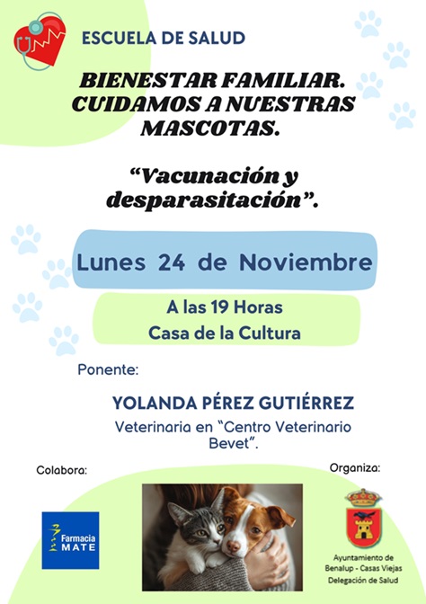 La Escuela de Salud programa una charla sobre el bienestar animal para el lunes 24