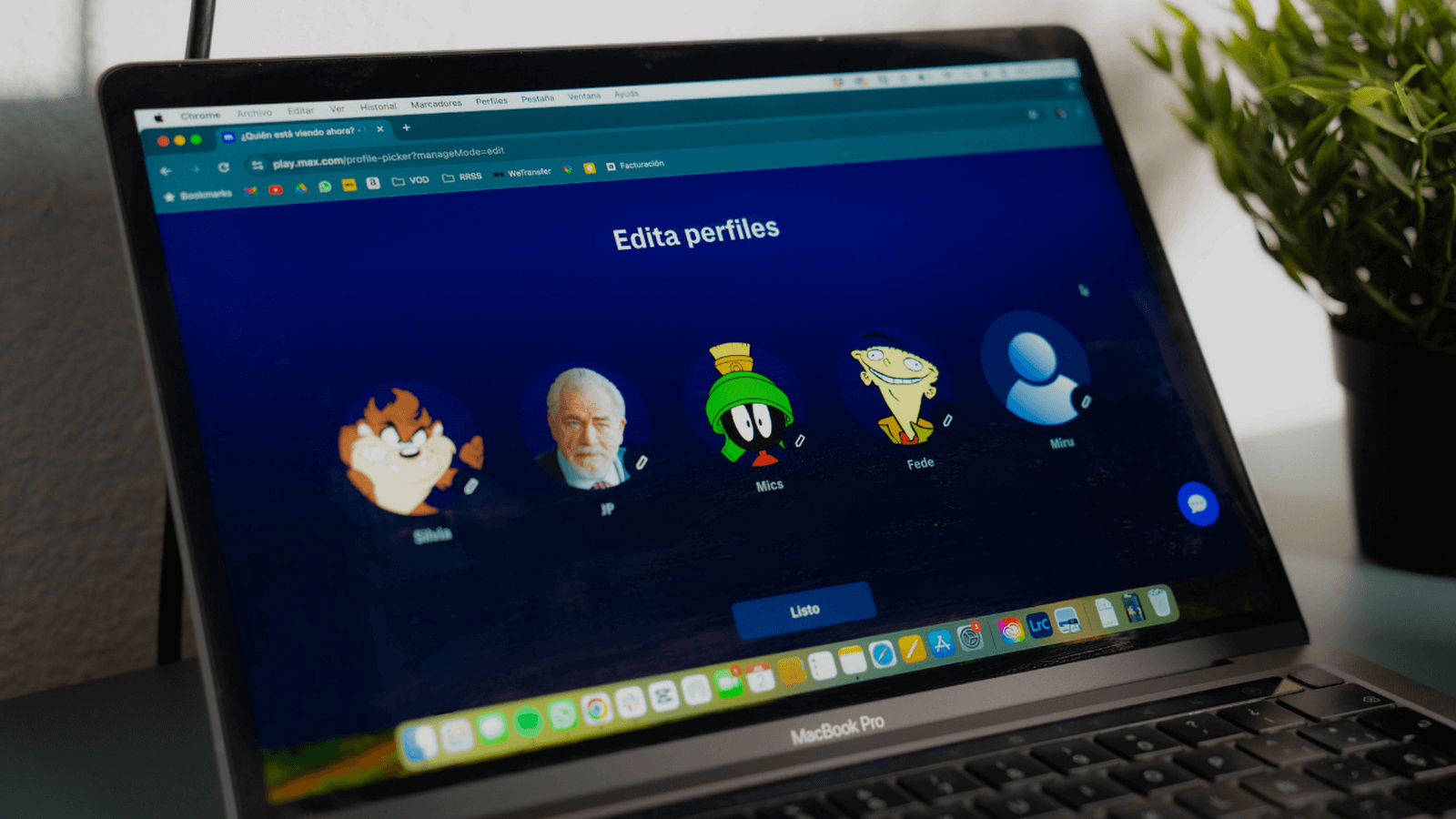 Edición de perfiles en la interfaz de HBO Max