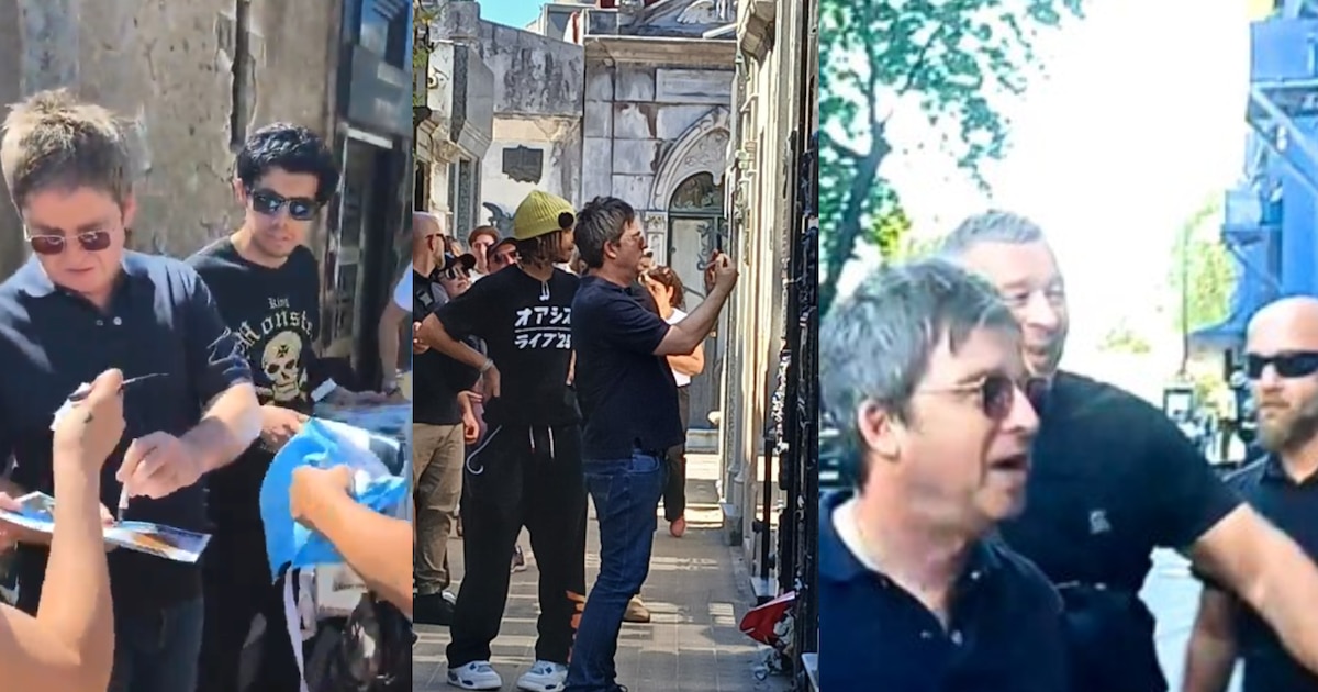 Noel Gallagher en Argentina: las imágenes de su visita al Cementerio de la Recoleta y el recorrido por La Bombonera