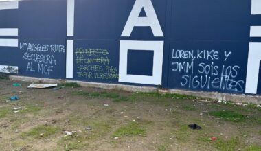 Aparecen pintadas contra los gestores del Málaga y la jueza Ruiz González