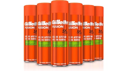 Vista del lote de geles para afeitar con descuento en Amazon.