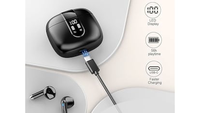 Auriculares BF sobre fondo blanco.