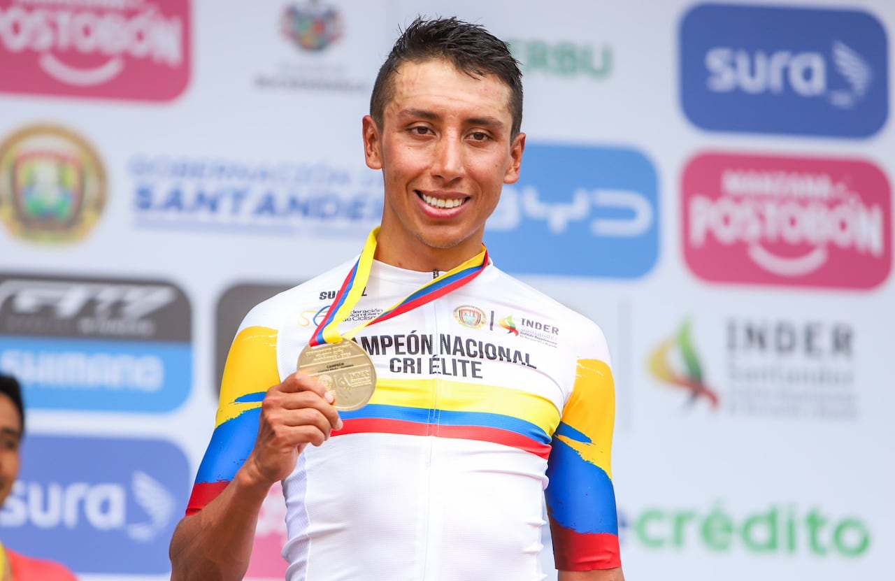 Egan Bernal fue campeón nacional de la contrarreloj en Bucaramanga.