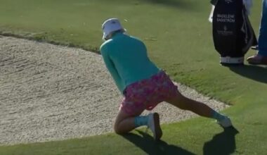 Madelene Sagstrom asombra con un golpe imposible de rodillas