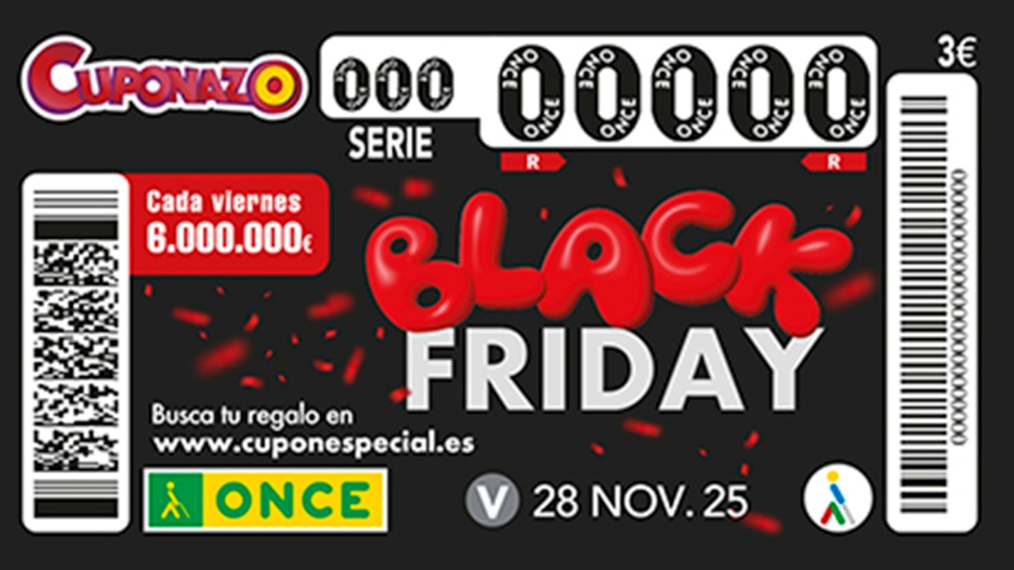 Cuponazo Black Friday de la ONCE 2025: comprobar resultados del sorteo de hoy, viernes 28 de noviembre