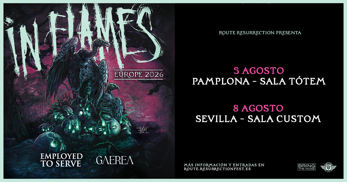 IN FLAMES traerán el sonido Gotemburgo a Pamplona y Sevilla en agosto de 2026